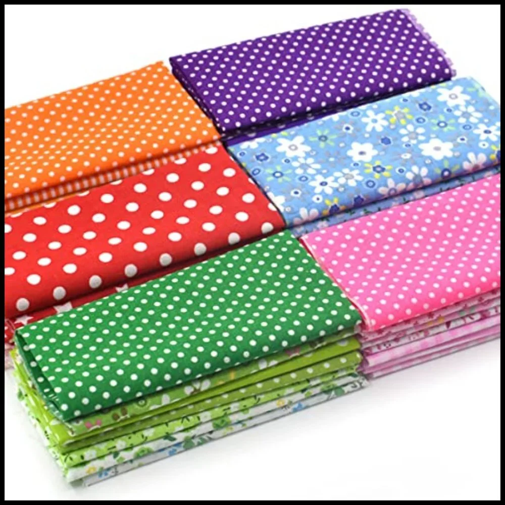 Floral Cotton Fabric Squares Pre-Cut Quilting Patchwork DIY Craft Sewing